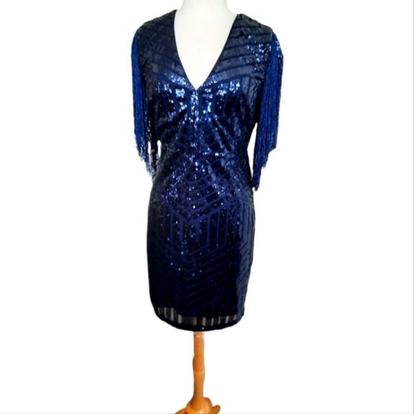 forever 21 blue sequin dress Miss Circle Xatia Baby Blue Jacquard Textured High Slit Maxi Dress XL